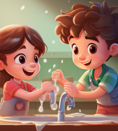 Washing your hands: Help Kids to Understand Ways to Stay Healthy.
